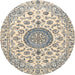 Round Traditional Vanilla Gold Medallion Rug, tr1465