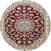 Round Traditional Desert Sand Beige Medallion Rug, tr1468