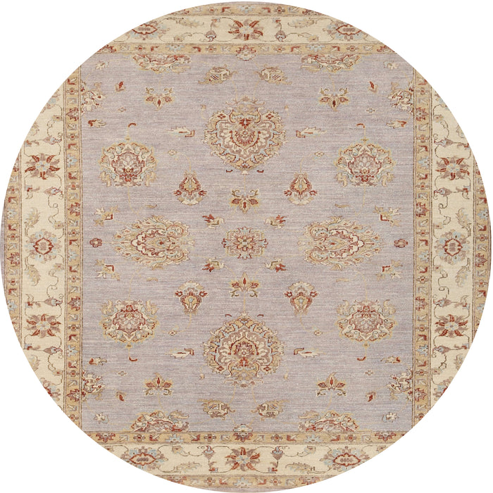 Round Traditional Brown Oriental Rug, tr1469