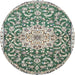 Round Traditional Pale Silver Gray Medallion Rug, tr1470