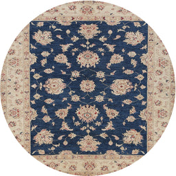 Round Traditional Gray Persian Rug, tr1475