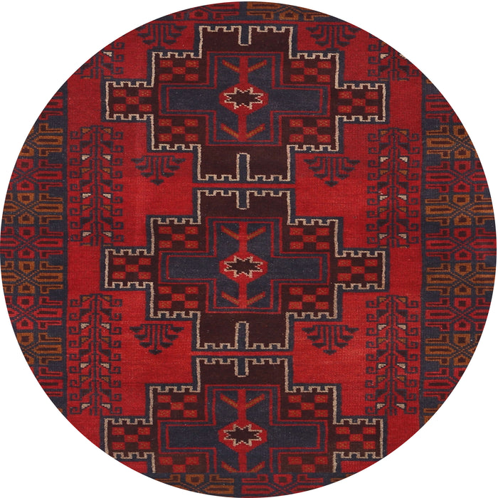 Round Traditional Bakers Brown Persian Rug, tr1478