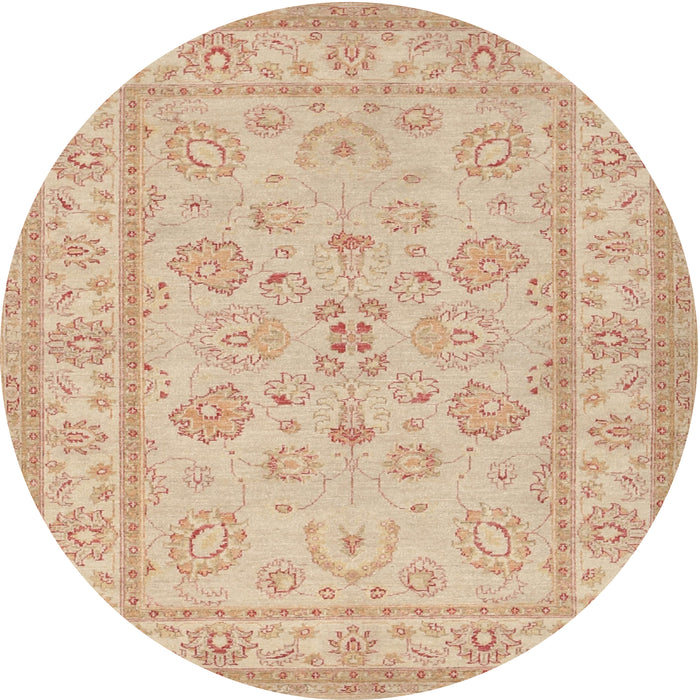 Round Traditional Brown Oriental Rug, tr1479