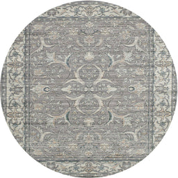 Square Machine Washable Traditional Granite Gray Rug, wshtr147