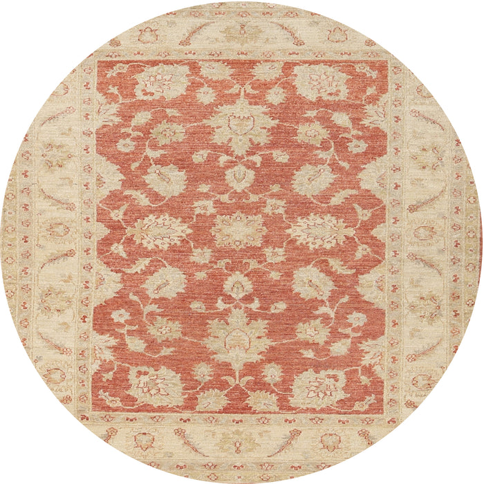 Round Traditional Brown Oriental Rug, tr1480