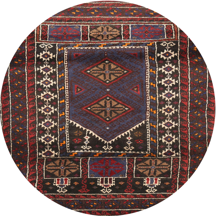 Round Traditional Brown Persian Rug, tr1481