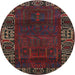 Square Machine Washable Traditional Saffron Red Rug, wshtr1483