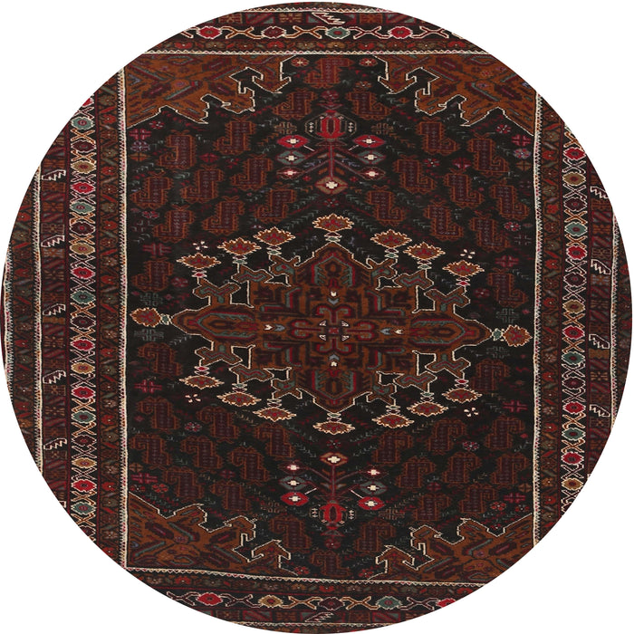 Round Traditional Red Persian Rug, tr1484