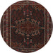 Round Traditional Red Persian Rug, tr1484