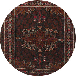Square Machine Washable Traditional Night Red Rug, wshtr1484