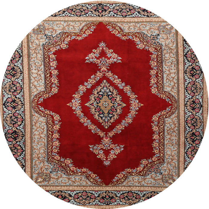 Round Traditional Red Persian Rug, tr1486