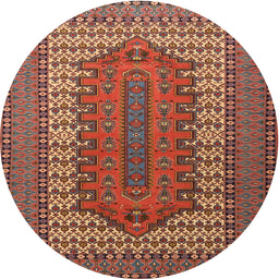Square Machine Washable Traditional Tomato Red Rug, wshtr1489