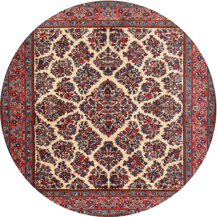 Square Machine Washable Traditional Saffron Red Rug, wshtr1490