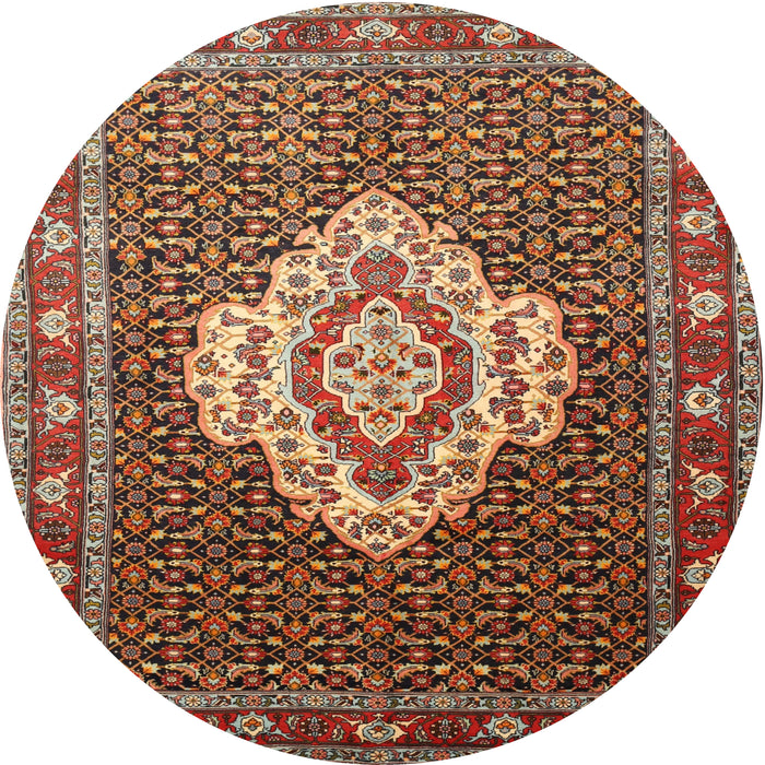 Square Machine Washable Traditional Saffron Red Rug, wshtr1495
