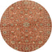 Round Traditional Red Persian Rug, tr1496