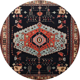 Square Machine Washable Traditional Brown Rug, wshtr1497