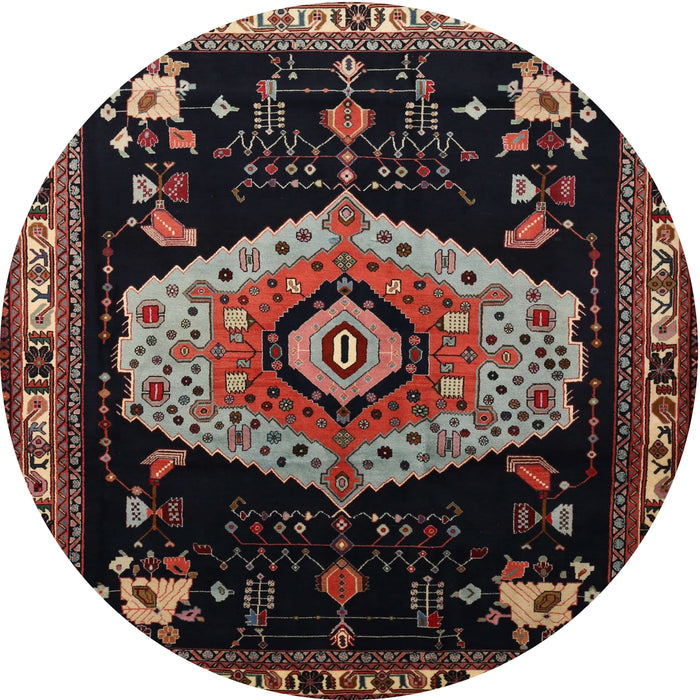 Round Traditional Brown Persian Rug, tr1497