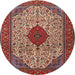 Round Traditional Red Persian Rug, tr1499