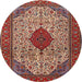 Square Machine Washable Traditional Tomato Red Rug, wshtr1499