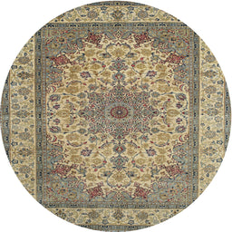 Square Machine Washable Traditional Brown Rug, wshtr149