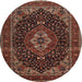 Square Machine Washable Traditional Deep Red Rug, wshtr14