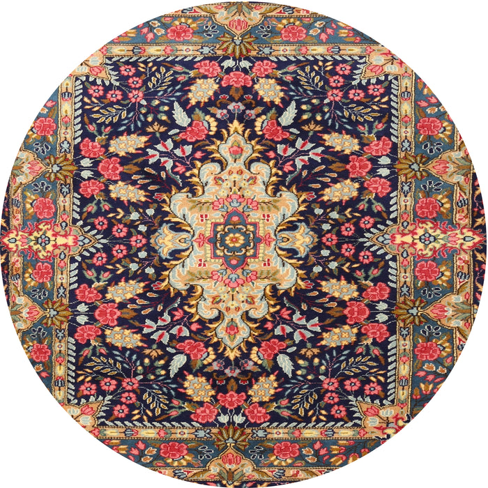 Round Traditional Camel Brown Persian Rug, tr1500