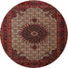 Square Machine Washable Traditional Dark Gold Brown Rug, wshtr1504