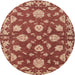 Round Traditional Orange Persian Rug, tr1507