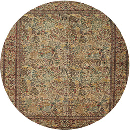 Square Machine Washable Traditional Peru Brown Rug, wshtr150