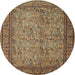Round Traditional Brown Persian Rug, tr150
