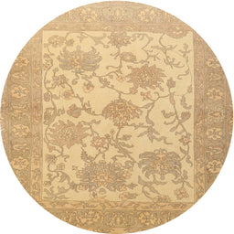 Round Traditional Yellow Persian Rug, tr1513