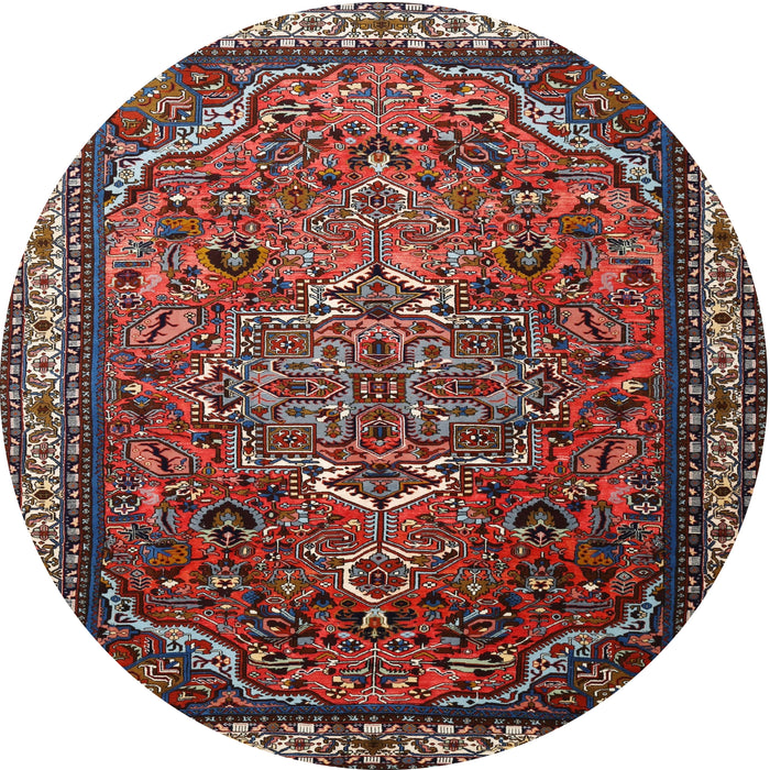 Square Machine Washable Traditional Saffron Red Rug, wshtr1514