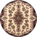 Round Traditional Brown Medallion Rug, tr1515