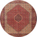 Square Machine Washable Traditional Saffron Red Rug, wshtr1522