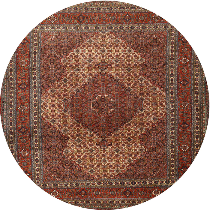 Square Machine Washable Traditional Saffron Red Rug, wshtr1523