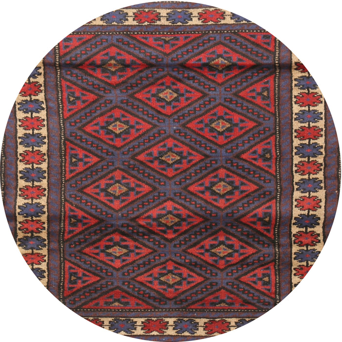 Round Traditional Saffron Red Persian Rug, tr1525