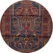 Round Traditional Brown Persian Rug, tr1527