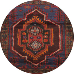 Square Machine Washable Traditional Saffron Red Rug, wshtr1528
