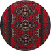 Round Traditional Red Persian Rug, tr1529