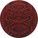 Round Traditional Red Persian Rug, tr1530