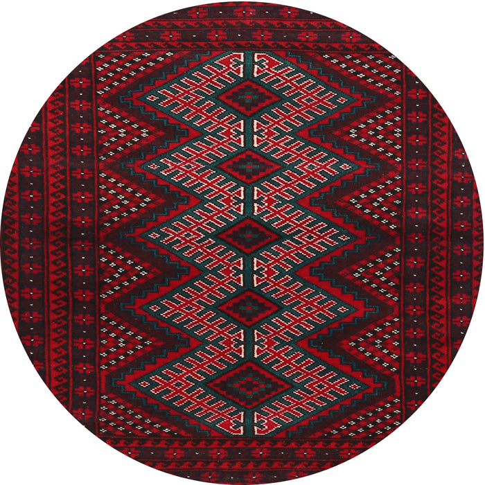 Round Traditional Burgundy Brown Persian Rug, tr1535