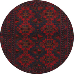 Square Machine Washable Traditional Burgundy Brown Rug, wshtr1536