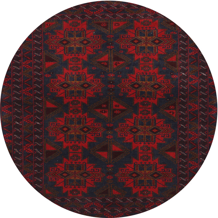 Square Machine Washable Traditional Burgundy Brown Rug, wshtr1536