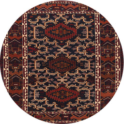 Square Machine Washable Traditional Chestnut Brown Rug, wshtr1539