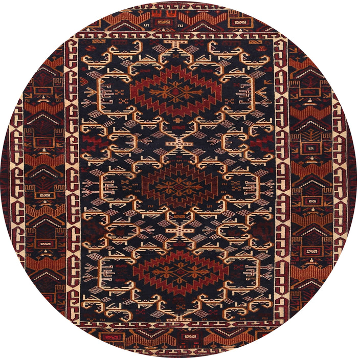 Square Machine Washable Traditional Chestnut Brown Rug, wshtr1539