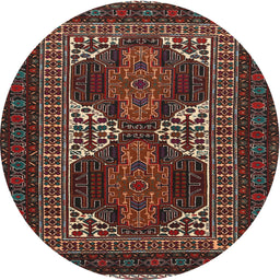 Square Machine Washable Traditional Brown Rug, wshtr1540