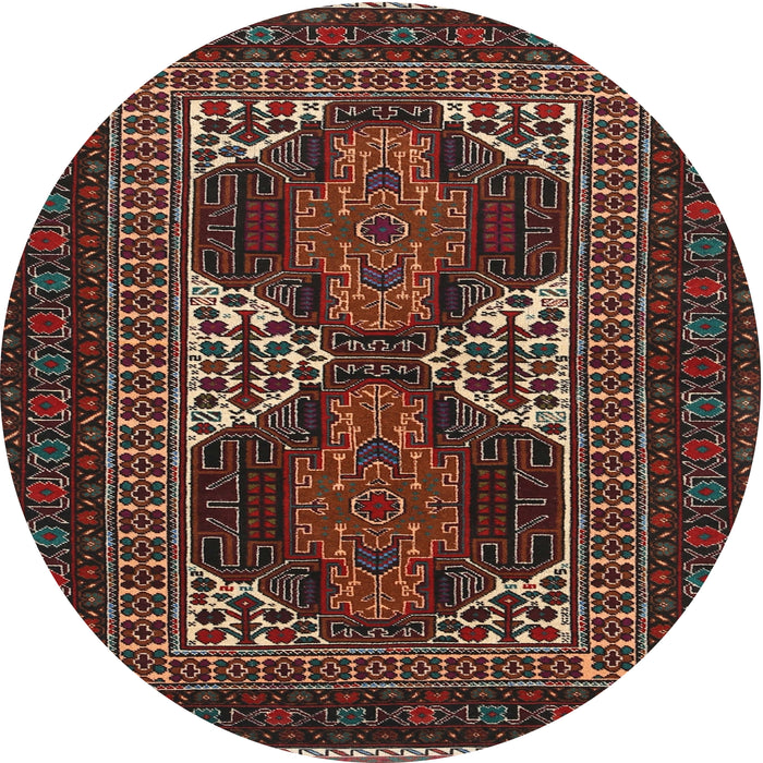 Square Machine Washable Traditional Brown Rug, wshtr1540