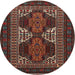 Round Traditional Brown Persian Rug, tr1540