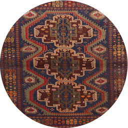 Square Machine Washable Traditional Sienna Brown Rug, wshtr1541