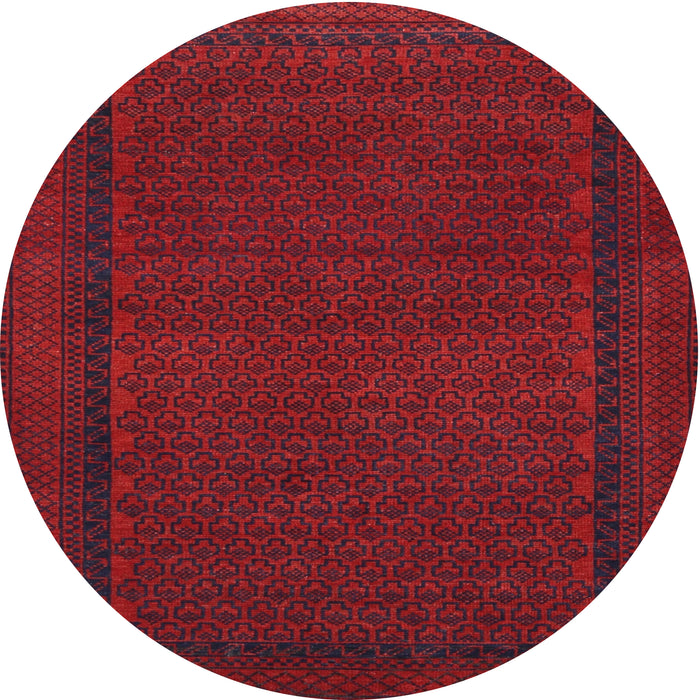 Round Traditional Red Persian Rug, tr1542